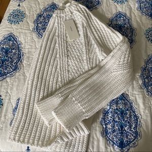 Vince Mixed Rib Crew Neck Chunky Sweater